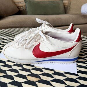Nike Classic Cortez OG White Red Blue Sz 8.5W Vintage Iconic Leather